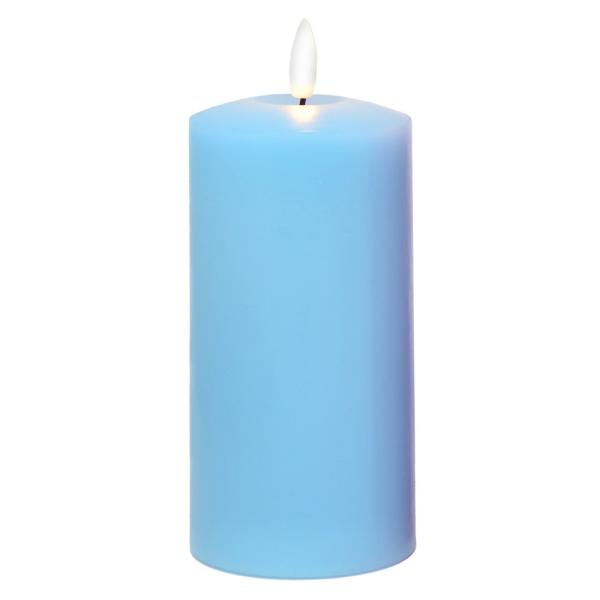 Blue LED Pillar Candle 6 inch