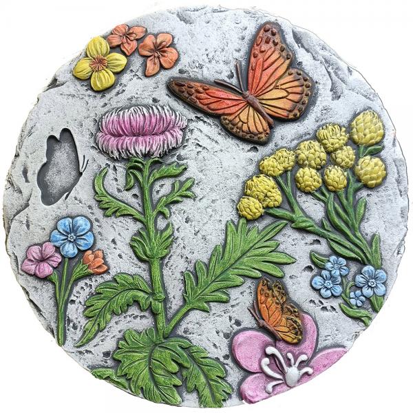 Flowers & Monarchs Stepping Stone