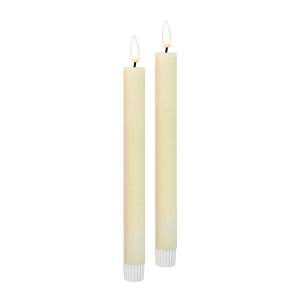 Set of 2 LED Ivory Taper Candles