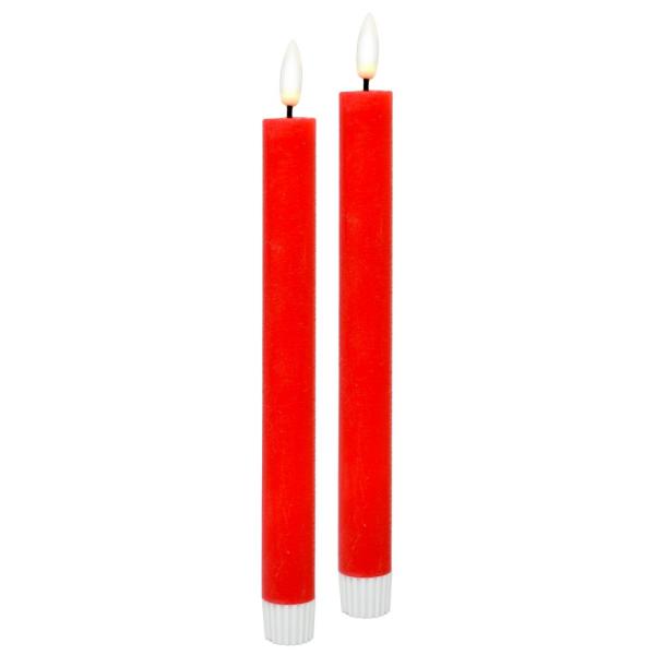 Set of 2 LED Red Taper Candles