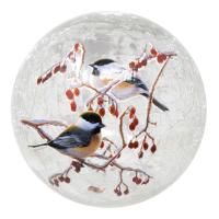 Chickadees Crackle Glass 6 inch Globe-GE509