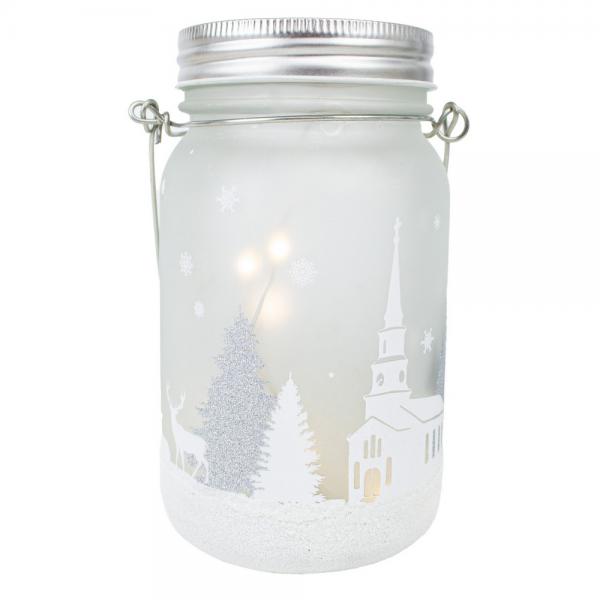 Winter Wonderland LED Mason Jar with Timer
