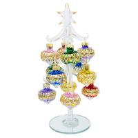 Clear Glass Tree 8 inch with Teardrop Ornaments-GE525
