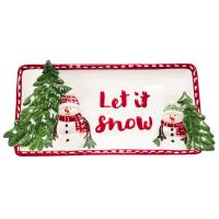 Cozy Snowmen Platter-GE533