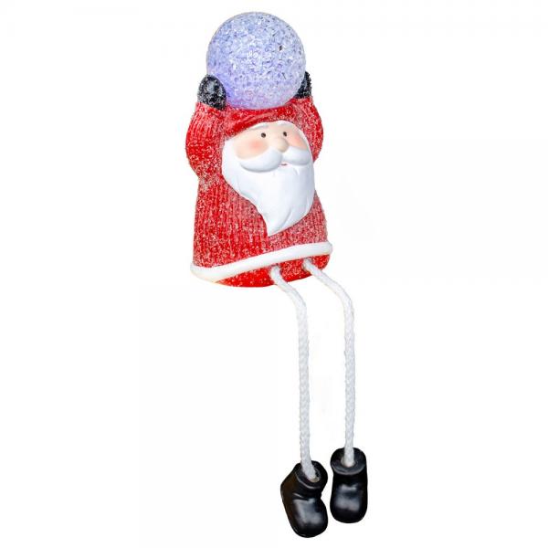 Santa Shelf Sitter with LED Snowball