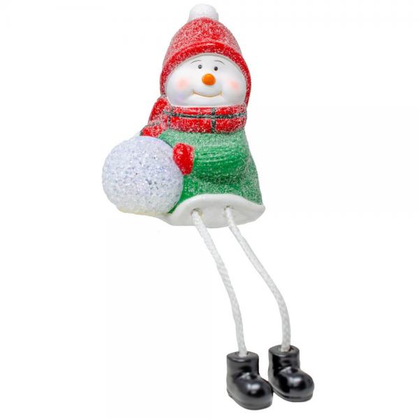 Snowman Shelf Sitter with LED Snowball