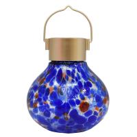 Solar Blown Glass Cobalt Blue Lantern-GE905