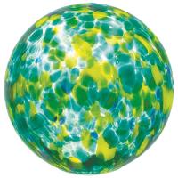Green, Teal and Yellow LED Crackle Glass 6 Inch Globe-GE919