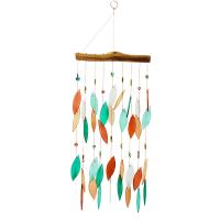 Coral and Teal Beaded Glass Chime-GEBLUEG201