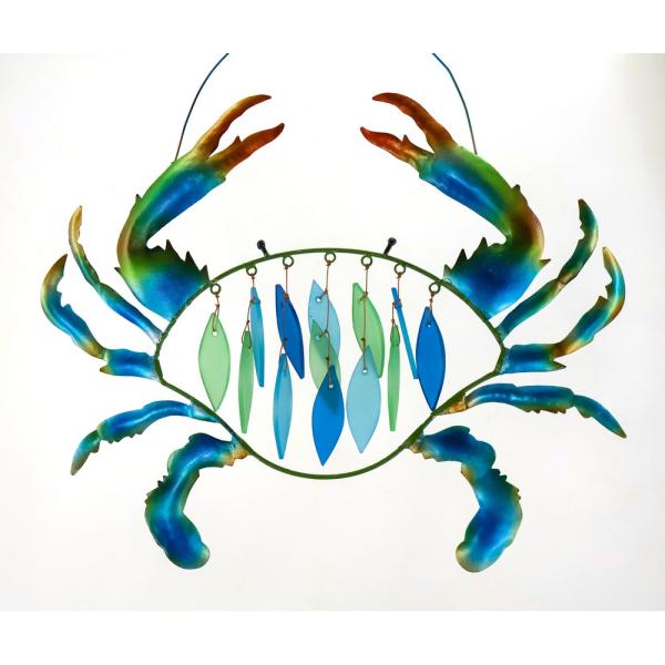 Blue Crab Glass Chime