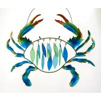 Blue Crab Glass Chime-GEBLUEG361
