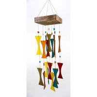Santa Fe Square Glass Chime-GEBLUEG396