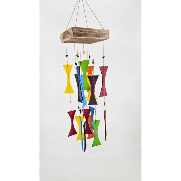 Multicolored Square Glass Chime
