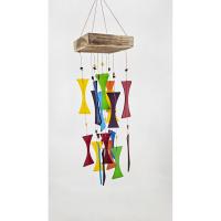 Multicolored Square Glass Chime-GEBLUEG397