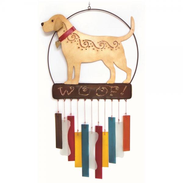 Lab Woof Glass Wind Chime