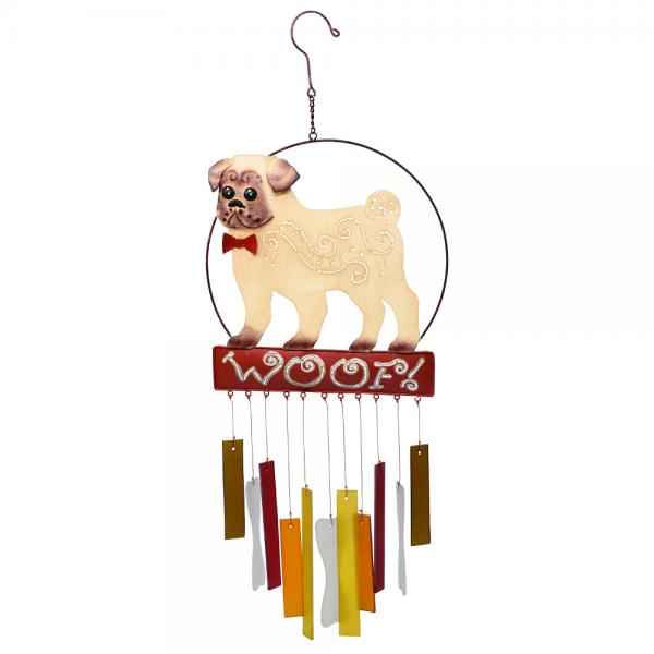 Percy the Pug Glass Chime