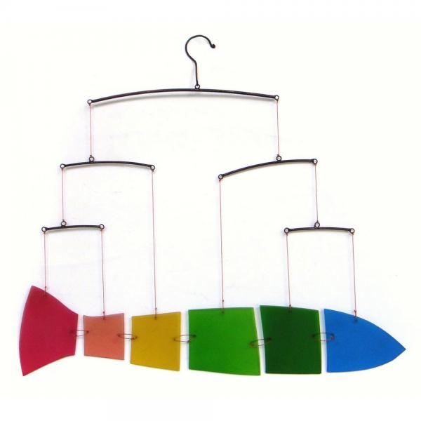 Rainbow Fish Glass Mobile