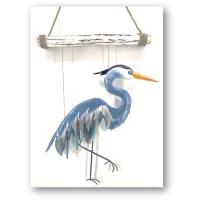 Great Blue Heron Glass Chime-GEBLUEG466