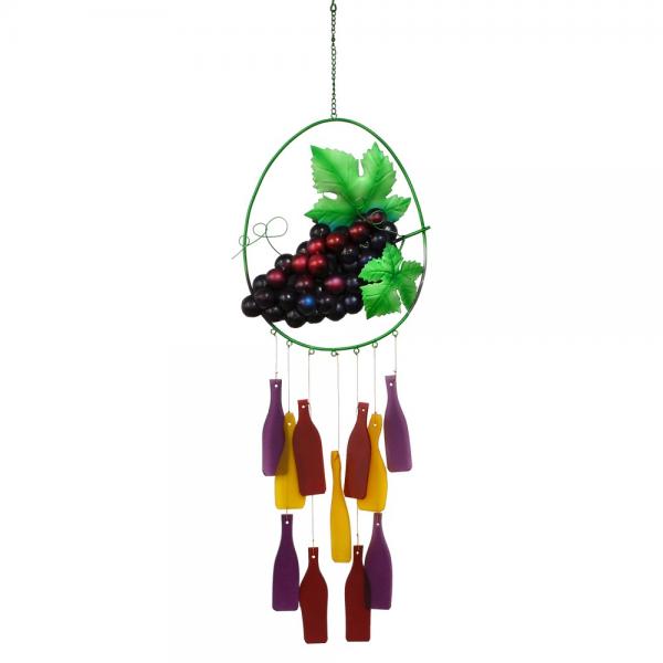 Vine and Wine Bottles Glass Chime