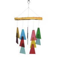 Recycled Trapezoid Glass Chime-GEBLUEG501