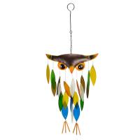 Owl Glass Wind Chime-GEBLUEG541