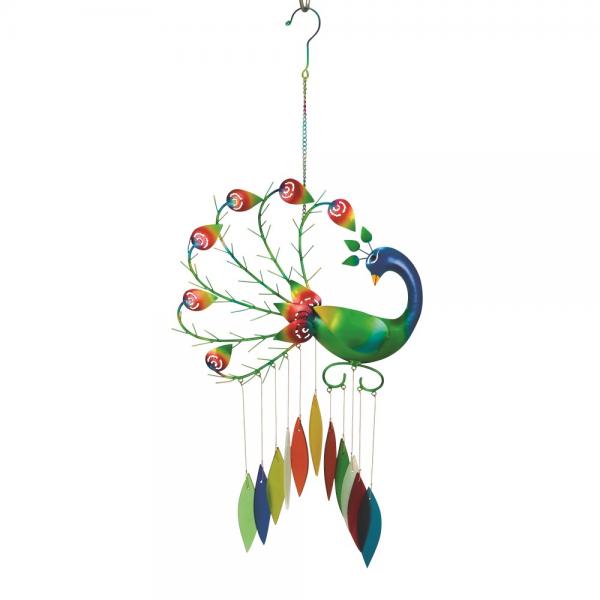 Pierre the Peacock Glass Chime