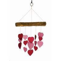 Pink and Red Hearts Glass Chime-GEBLUEG562