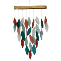 Coral and Teal Waterfall Glass Chime-GEBLUEG596
