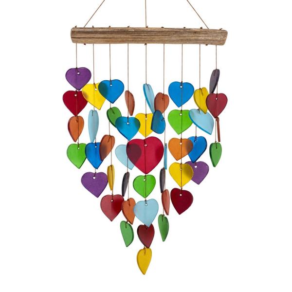 Big Love Hearts Glass Chime