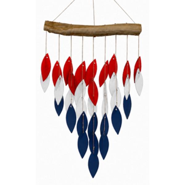 Red White And Blue Waterfall Glass Chime