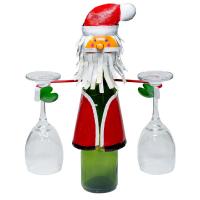 Santa Bottle & Glass Holder-GEBLUEW555