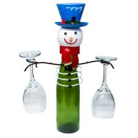 Snowman Bottle & Glass Holder-GEBLUEW556
