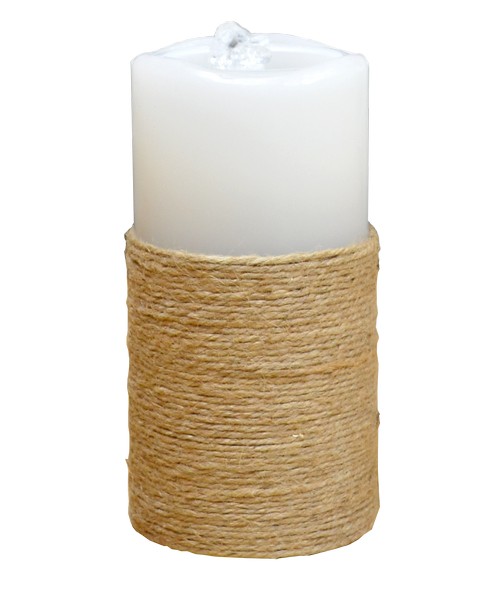 LED Jute Wrapped WAX Candle Fountain