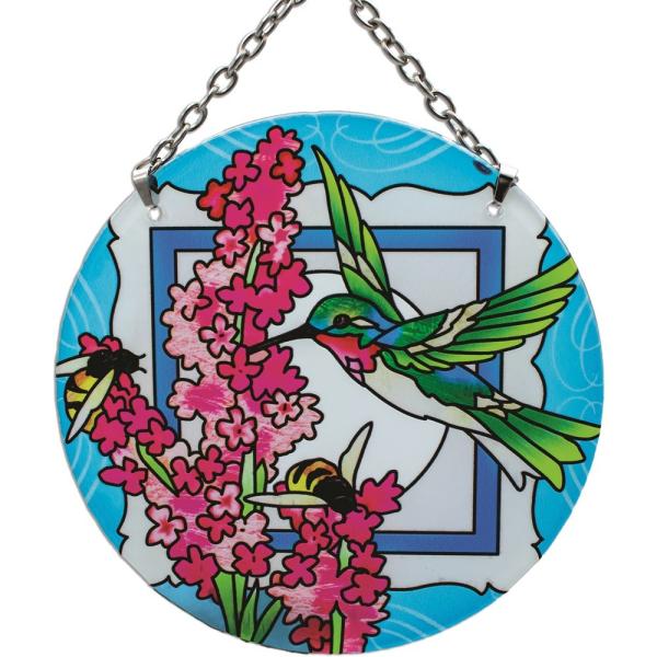 Hummingbird & Bees Medium Round Suncatcher