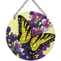Yellow Swallowtail Medium Round Suncatcher-GEJBD112