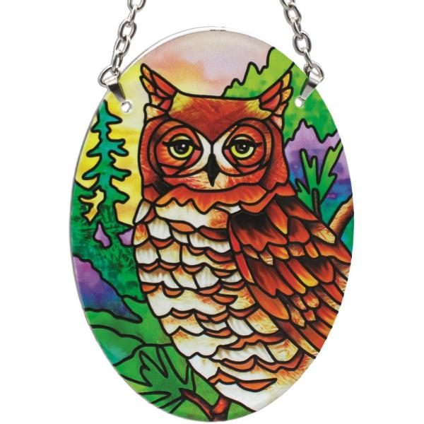 Owl Small Oval Suncatcher