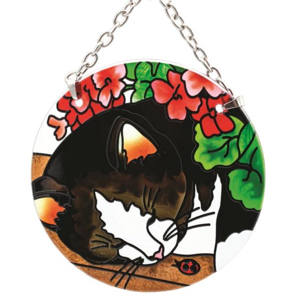 Cat Geraniums Suncatcher Small Round