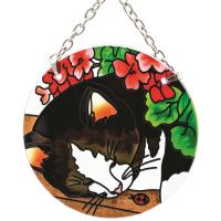 Cat Geraniums Suncatcher Small Round-GEJBD125