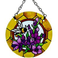 Lavender & Bee Small Round Suncatcher-GEJBD128