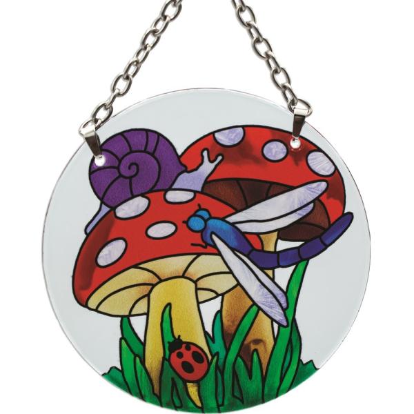 Mushrooms Small Round Suncatcher