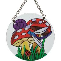 Mushrooms Small Round Suncatcher-GEJBD129