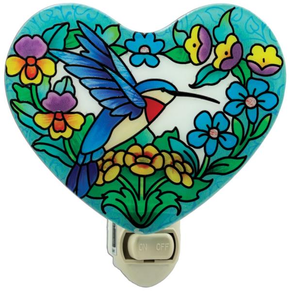 Hummingbird Floral Heart Nightlight