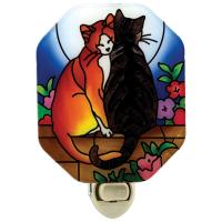 Cats in Moonlight Oval Nightlight-GEJBD20