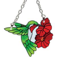 Hummingbird & Flowers Shaped Suncatcher-GEJBD35