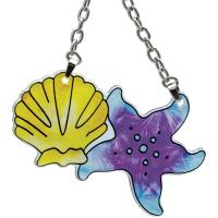 Shell & Starfish Shaped Mini Suncatcher-GEJBD38