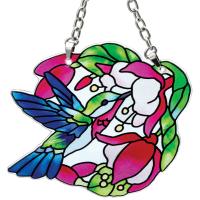 Blue Hummingbird Shaped Mini Suncatcher-GEJBD44