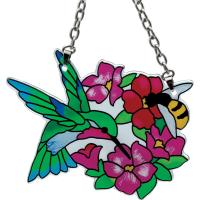 Hummingbird & Bee Shaped Mini Suncatcher-GEJBD49