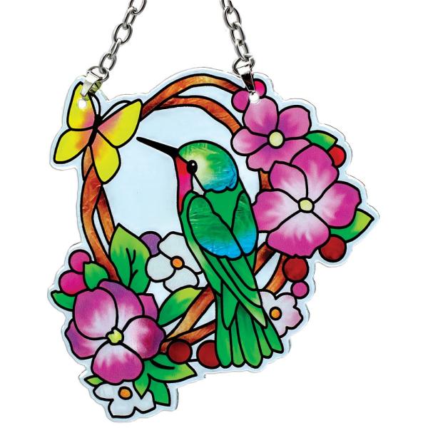 Hummingbird & Flowers Shaped Small Suncatcher