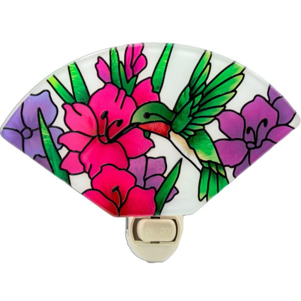 Hummingbirds & Gladioluses Fan Shaped Nightlight