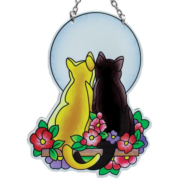 Cat in Moonlight Large Suncatcher